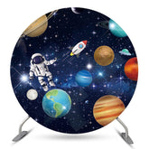 Raum Astronaut Geburtstag Runden Hintergrund Für Junge